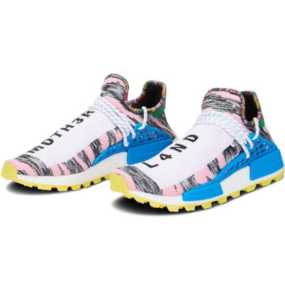 ADIDAS x PHARRELL NMD Human Race Trail Solar Pack Mother Land Sneakers Sz 10.5 - Picture 1 of 7